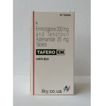 Таферо ЕМ (Tafero EM) эмтрицитабин 200мг +тенофовир алафенамид 25мг, №30 (Descovy)
